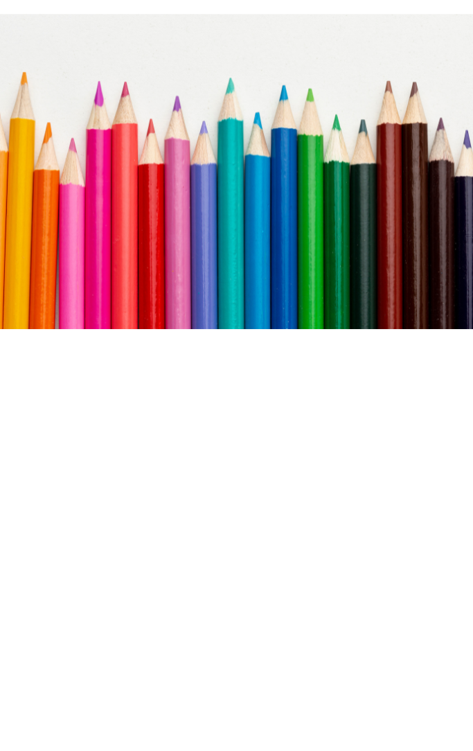 Line of colored pencils 