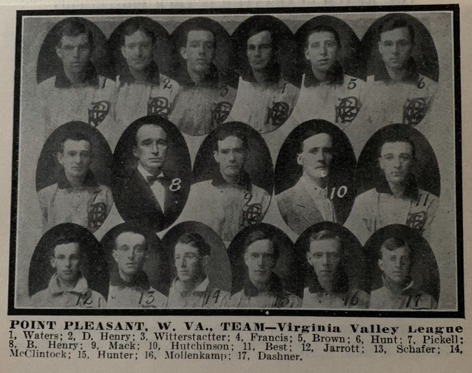 Rows of portraits of vintage baseball players